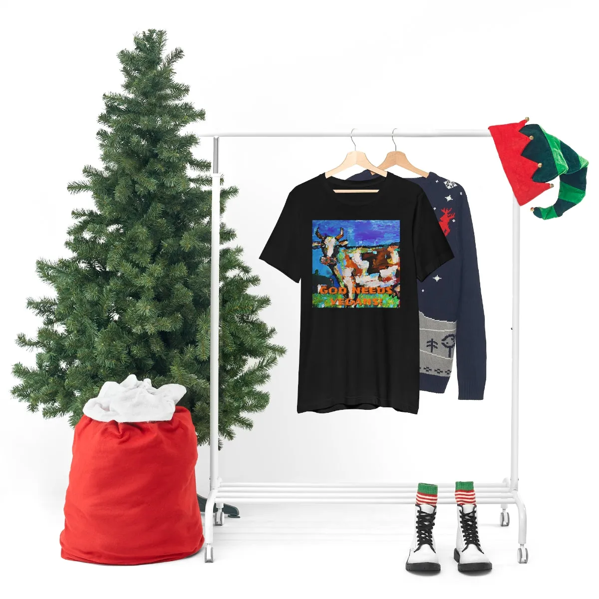 God Needs Vegans! 3 Short Sleeve Tee