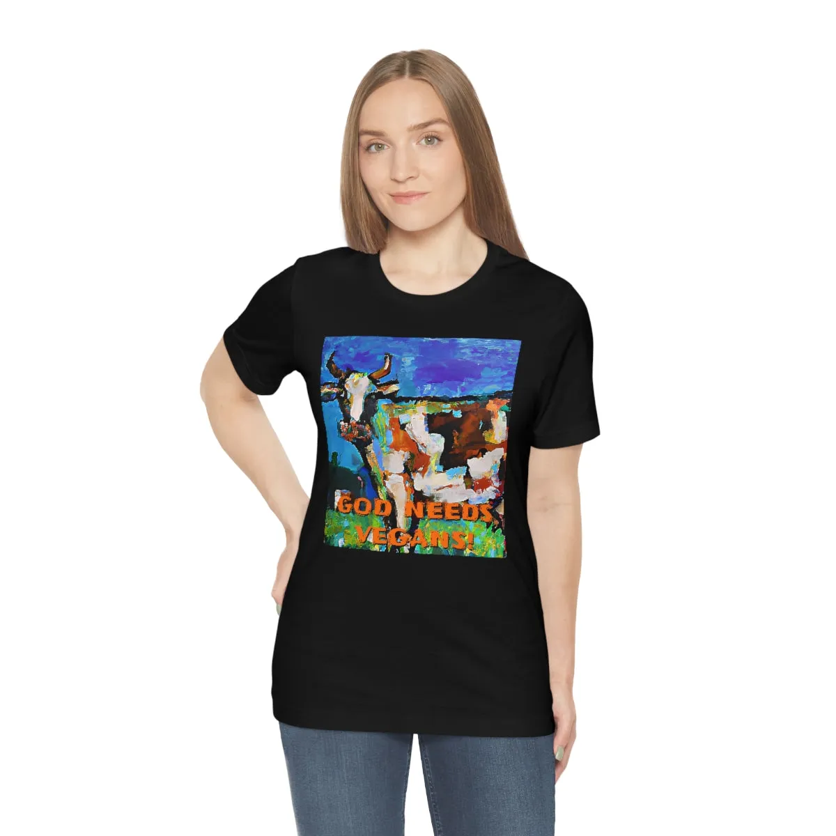 God Needs Vegans! 3 Short Sleeve Tee