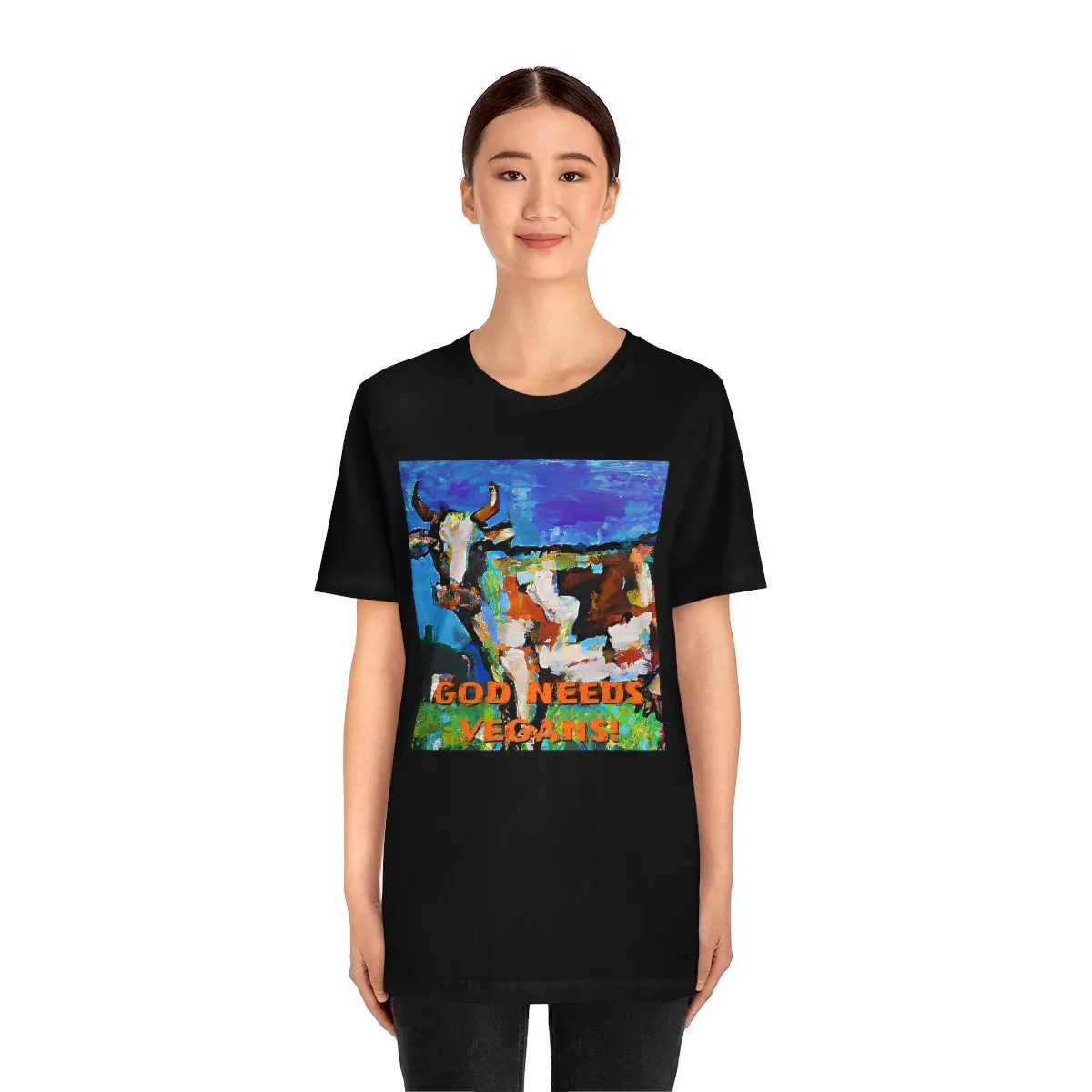 God Needs Vegans! 3 Short Sleeve Tee