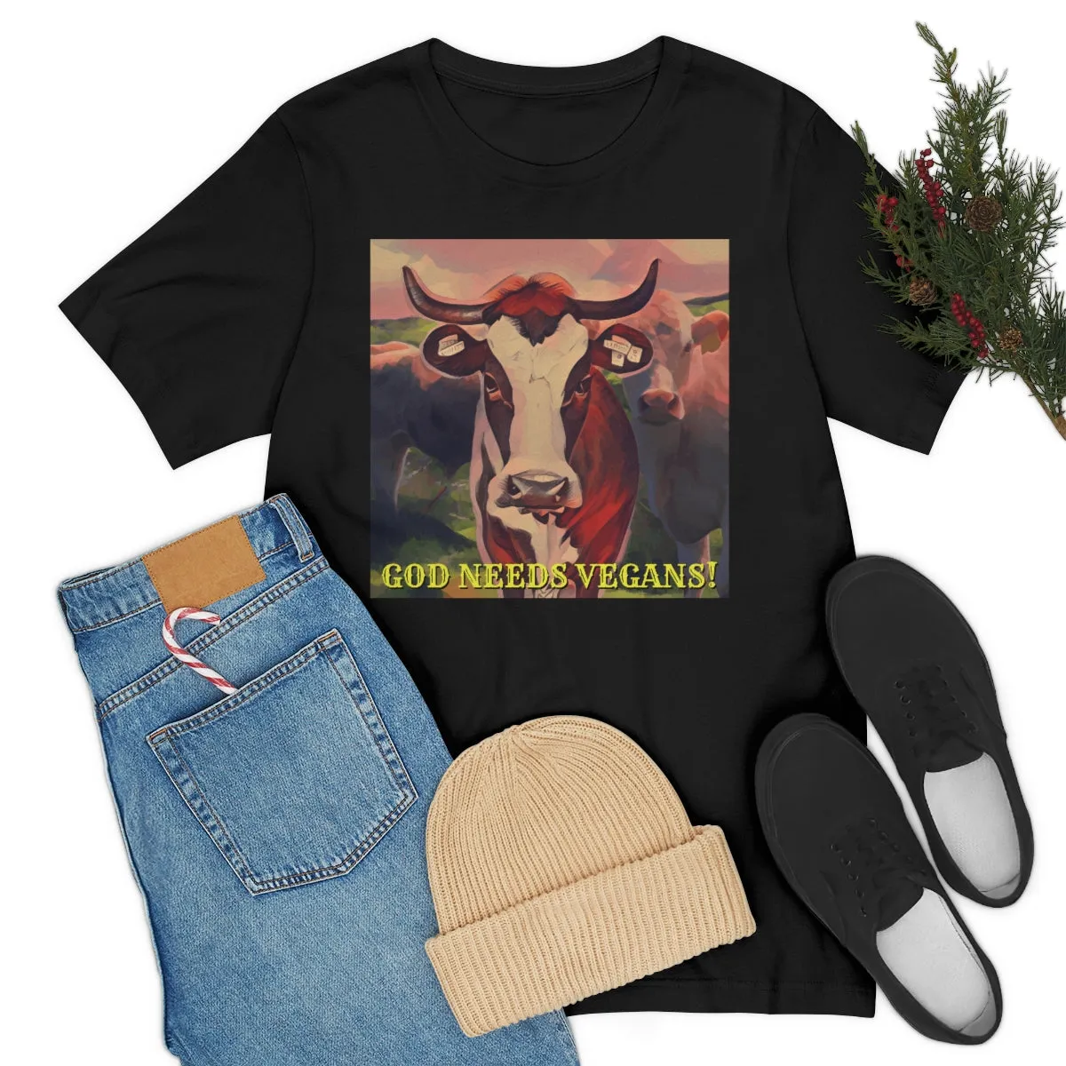 God Needs Vegans! Short Sleeve Tee