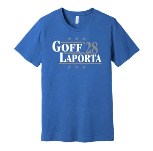 Goff & LaPorta '28 - Detroit Football Legends Political Campaign Parody T-Shirt - Hyper Than Hype Shirts