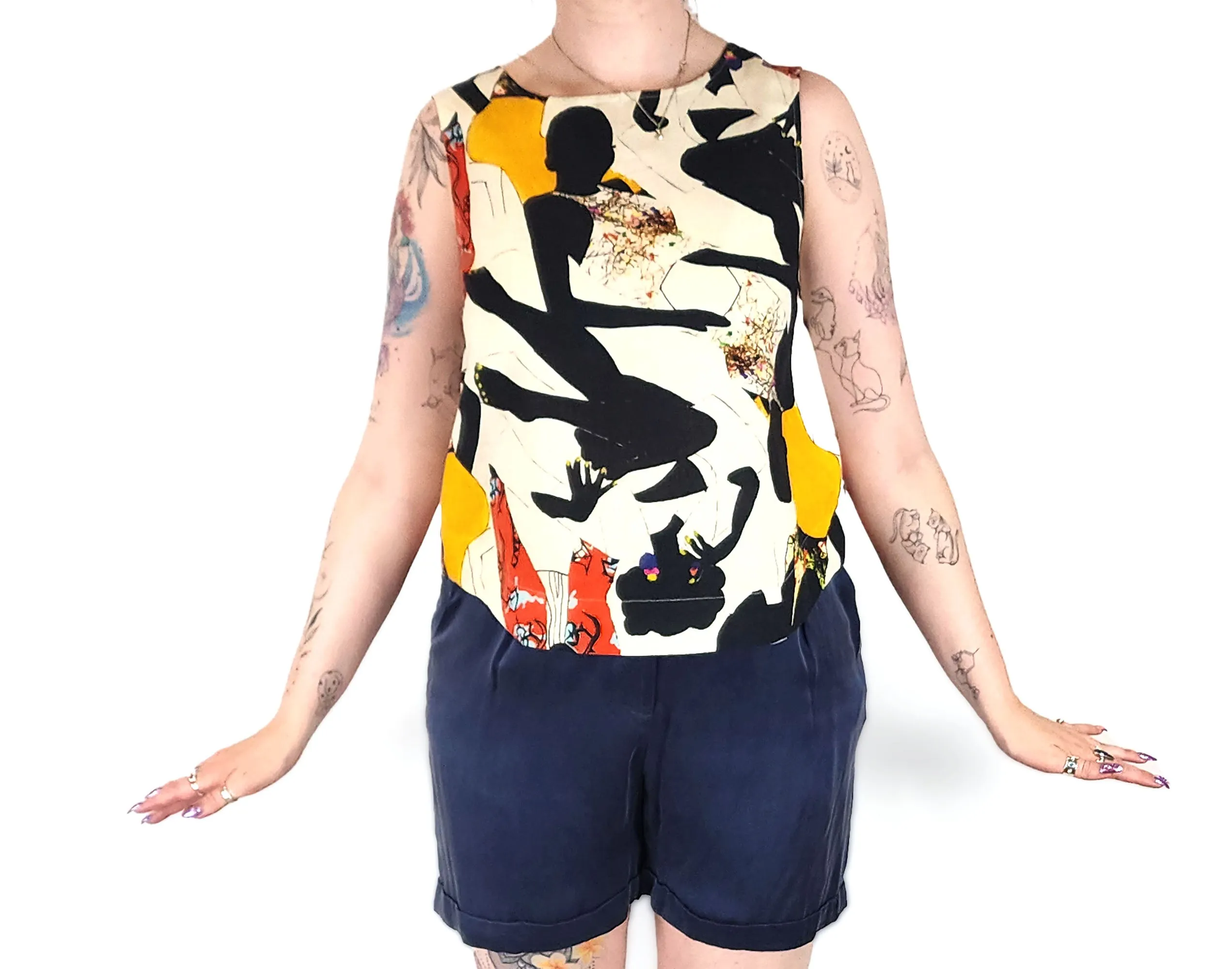 Gorman   Jamilla Okubo unique print top size 12
