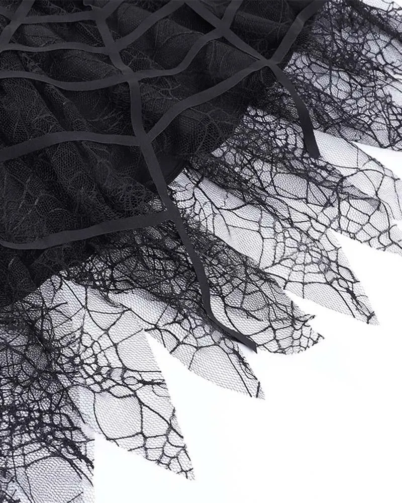 Grunge Cobwebs Mesh Skirt