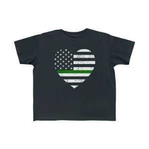Grunge Heart Flag © Toddler Tee (Thin Green Line)