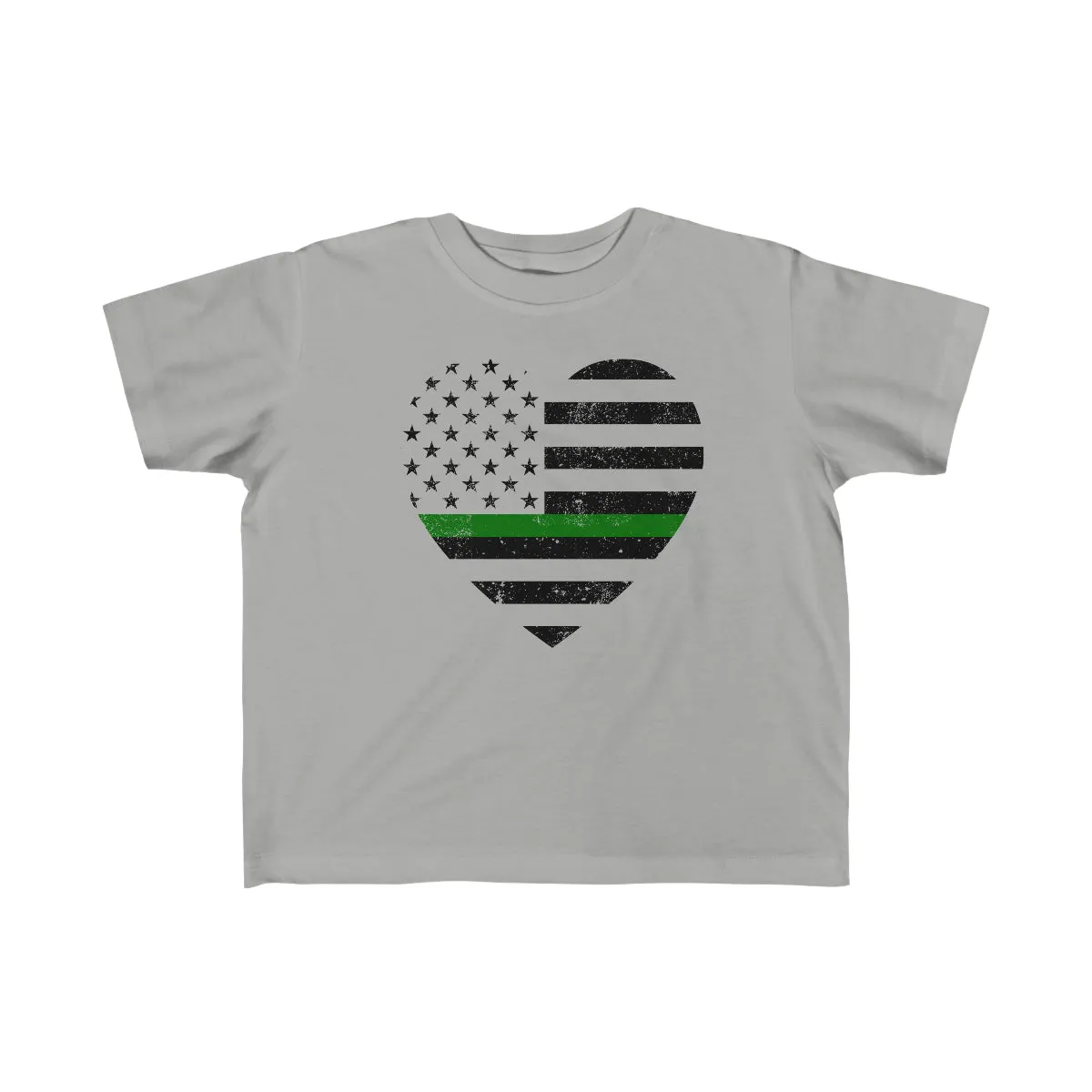 Grunge Heart Flag © Toddler Tee (Thin Green Line)