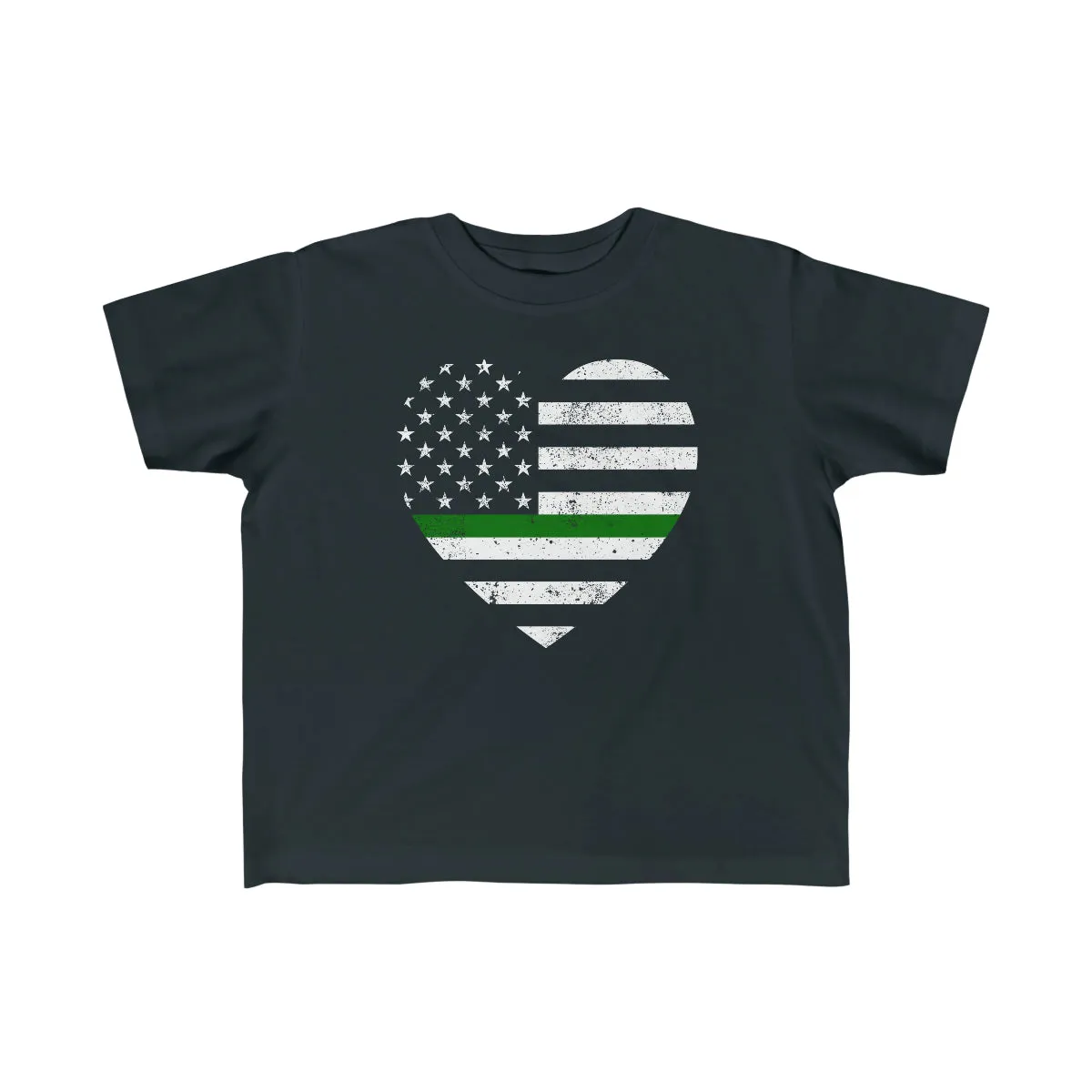Grunge Heart Flag © Toddler Tee (Thin Green Line)