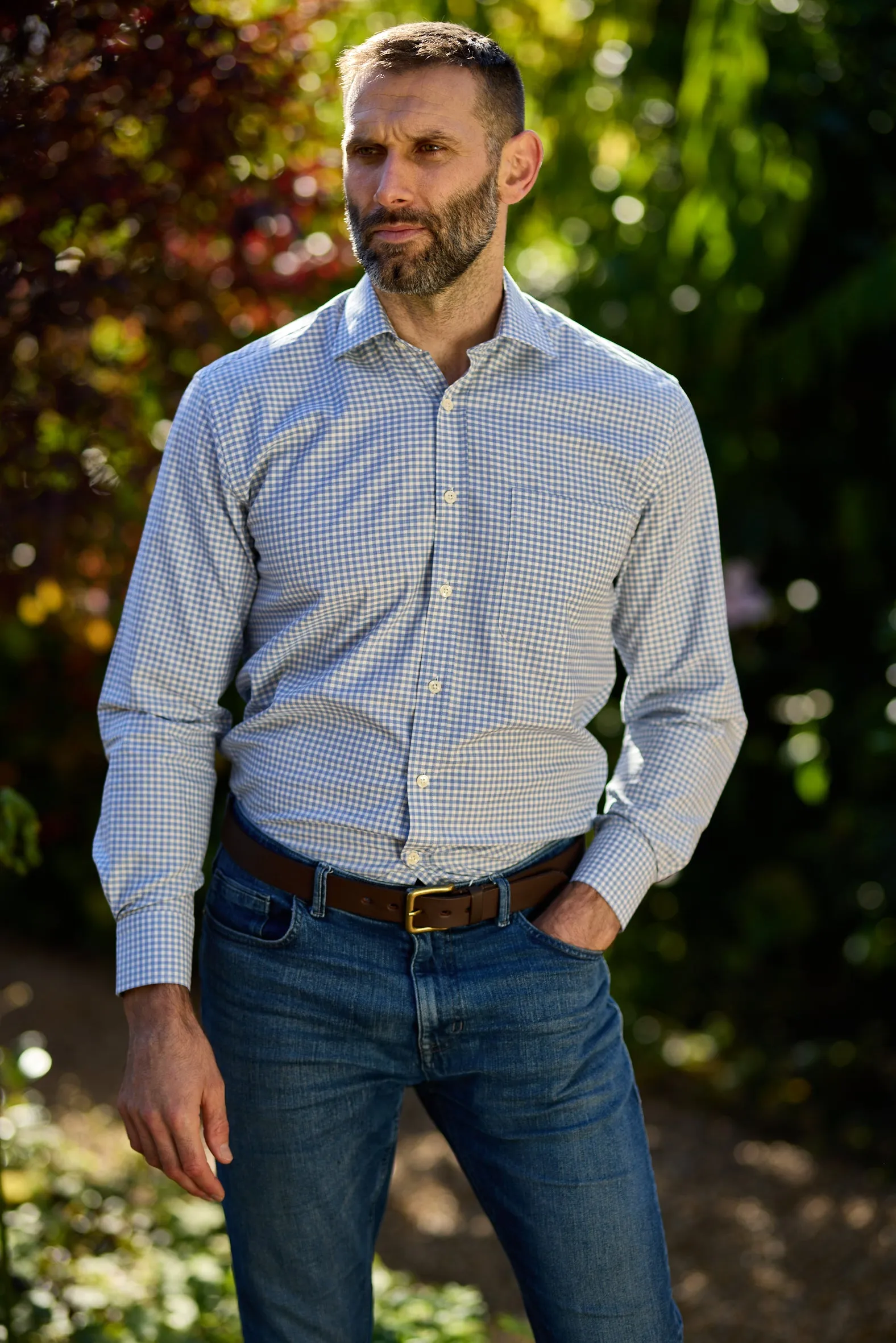 Gun Hill Mens Kew check shirt - Blue check