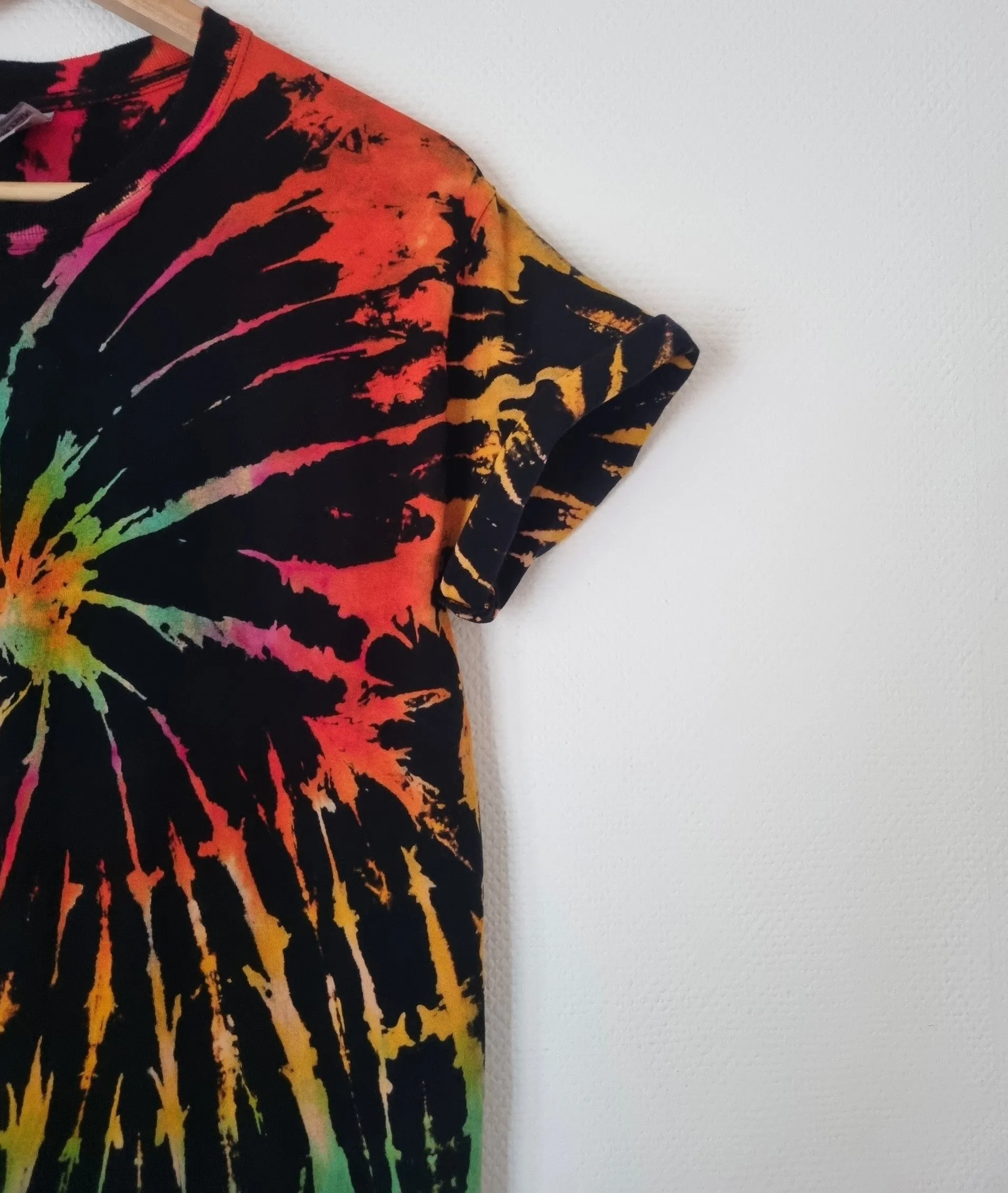 Hand Designed Reverse Tie-Dye Rainbow Shirt