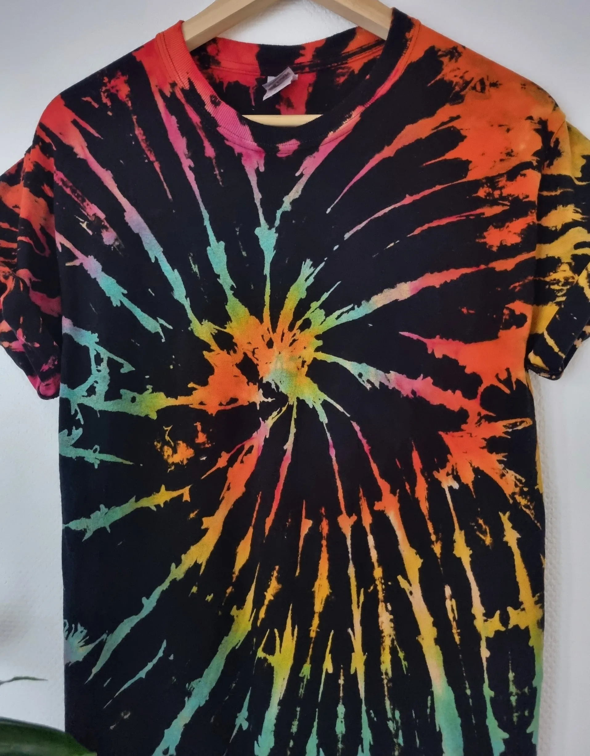 Hand Designed Reverse Tie-Dye Rainbow Shirt