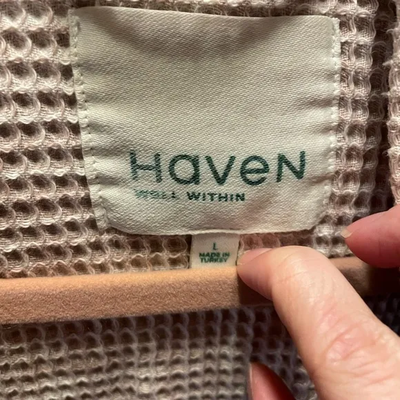 Haven Well Within Waffle Cotton Robe in salmon pink Excellent condition $138 L
