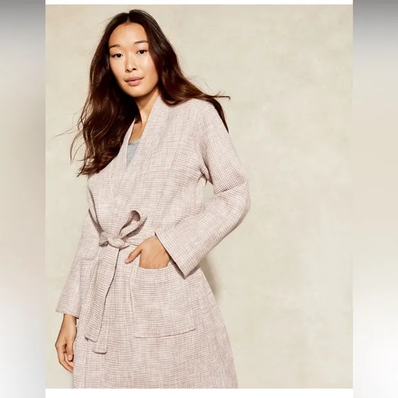 Haven Well Within Waffle Cotton Robe in salmon pink Excellent condition $138 L