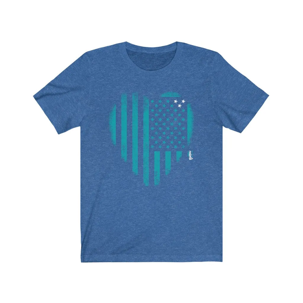Heart My American Flag - Mens and Womens Workout T Shirt