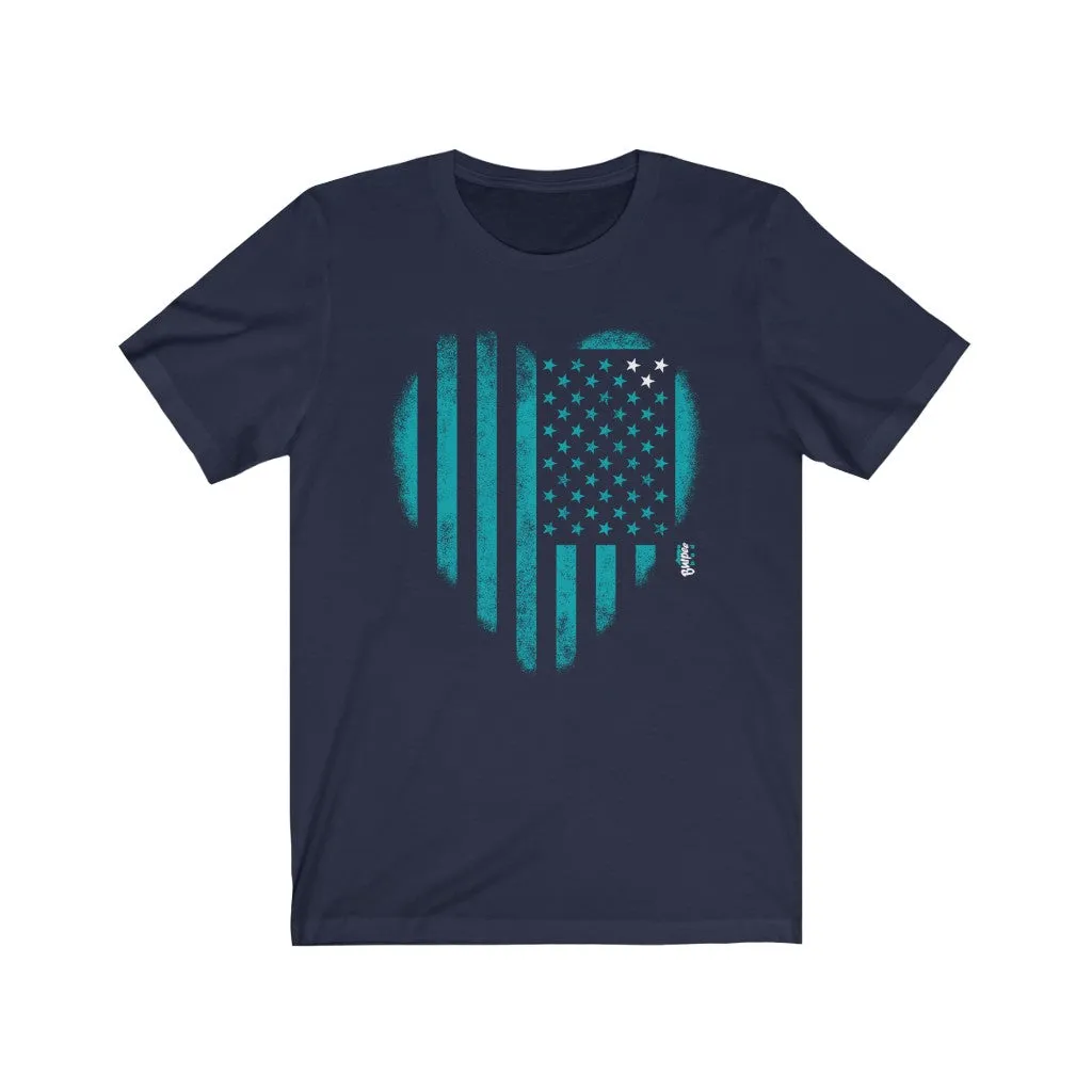 Heart My American Flag - Mens and Womens Workout T Shirt