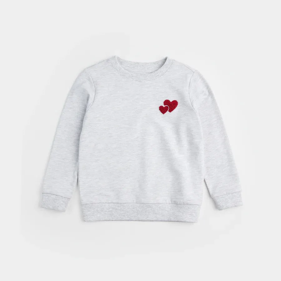 Heart to Heart Heather Grey Fleece Sweatshirt