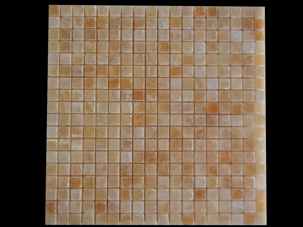 Honey Onyx Mosaic 5/8"x5/8" Polished - 10 sheets