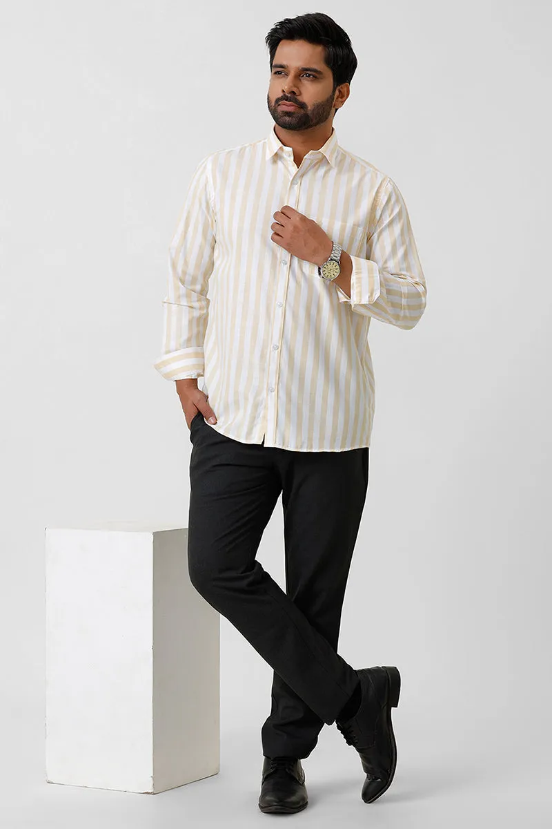 Hopper Stripes - Yellow With White Casual Shirts For Men | Ariser