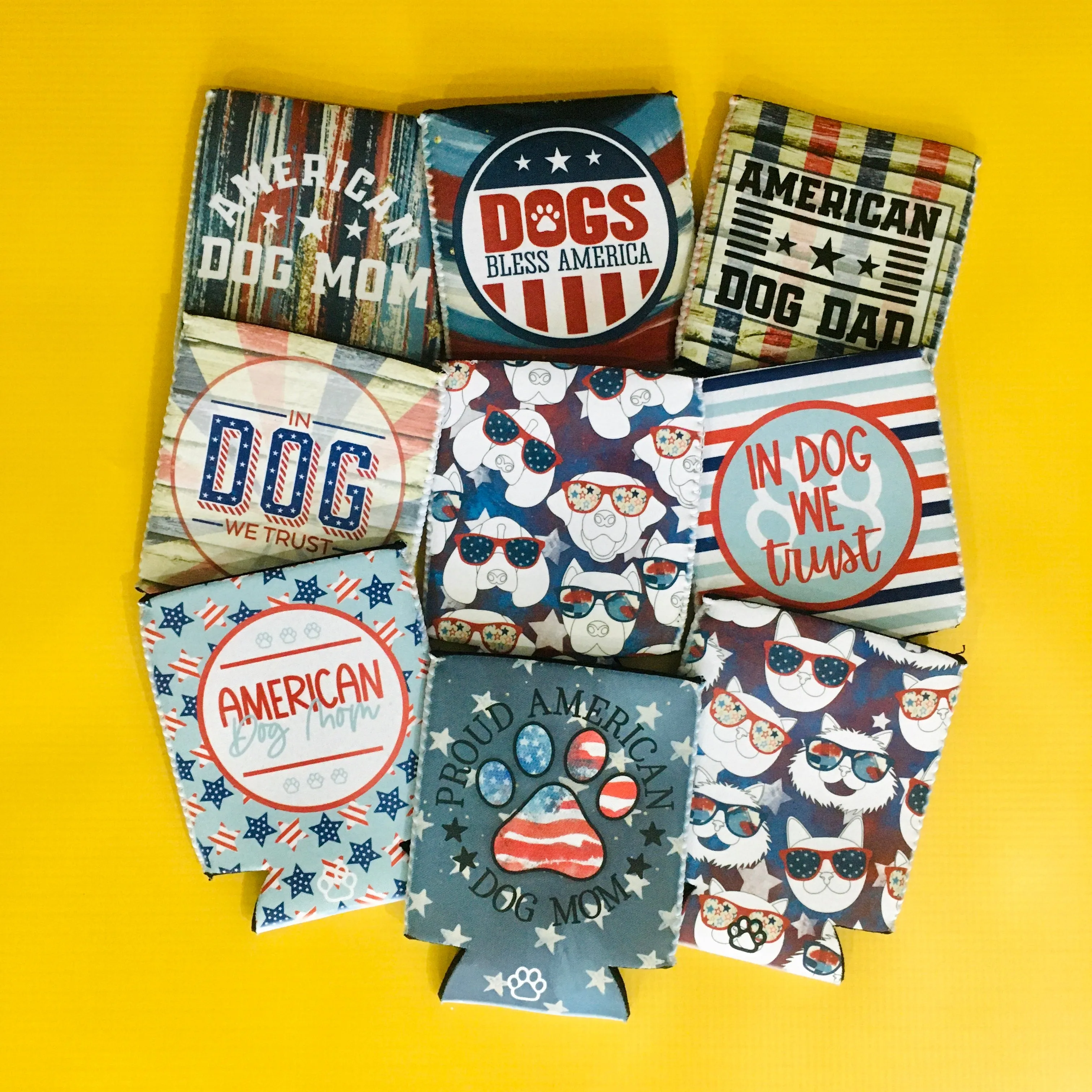 In Dog We Trust (vintage wood) Can Cooler