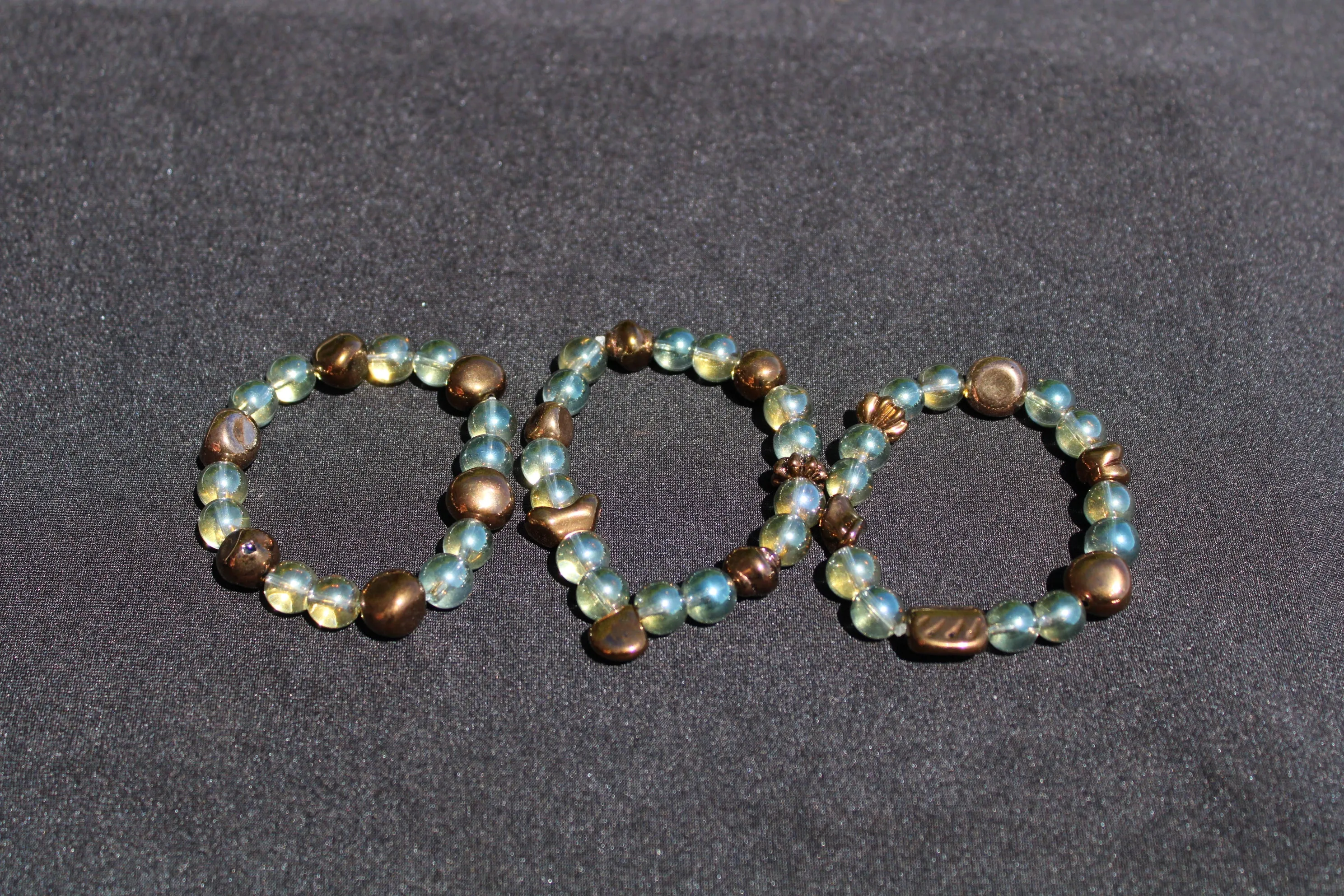 Iridescent Green & Bronze Bracelet