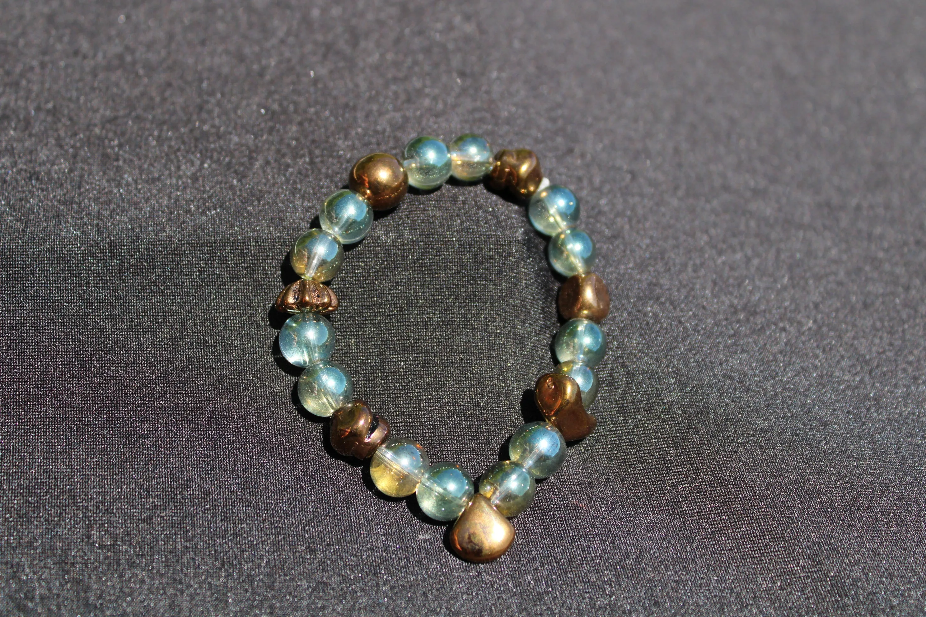 Iridescent Green & Bronze Bracelet
