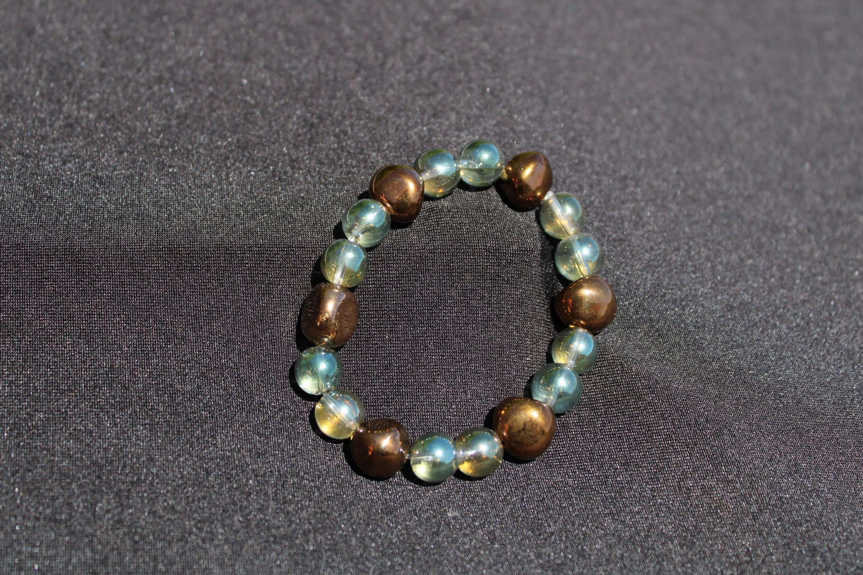 Iridescent Green & Bronze Bracelet