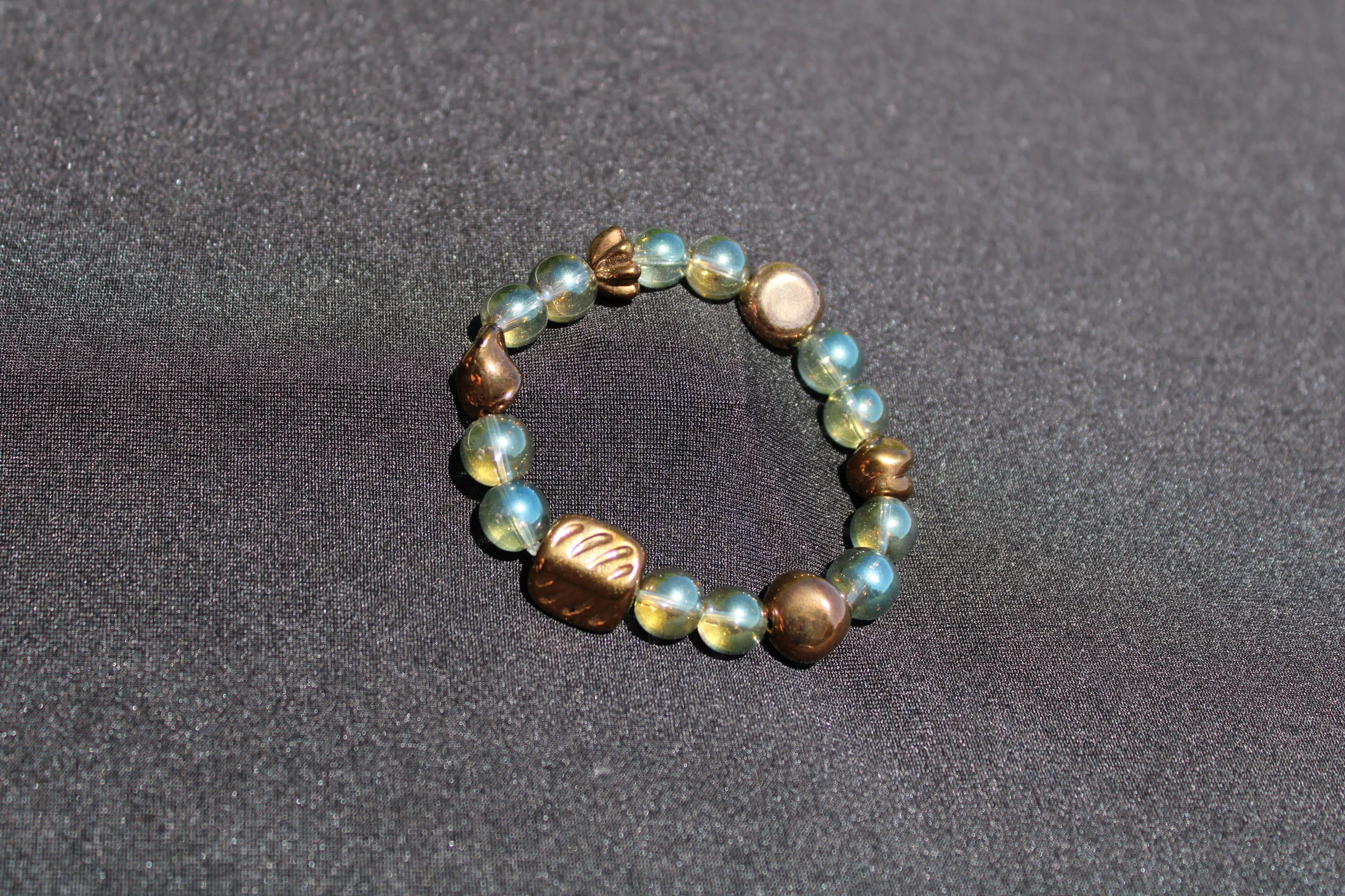 Iridescent Green & Bronze Bracelet