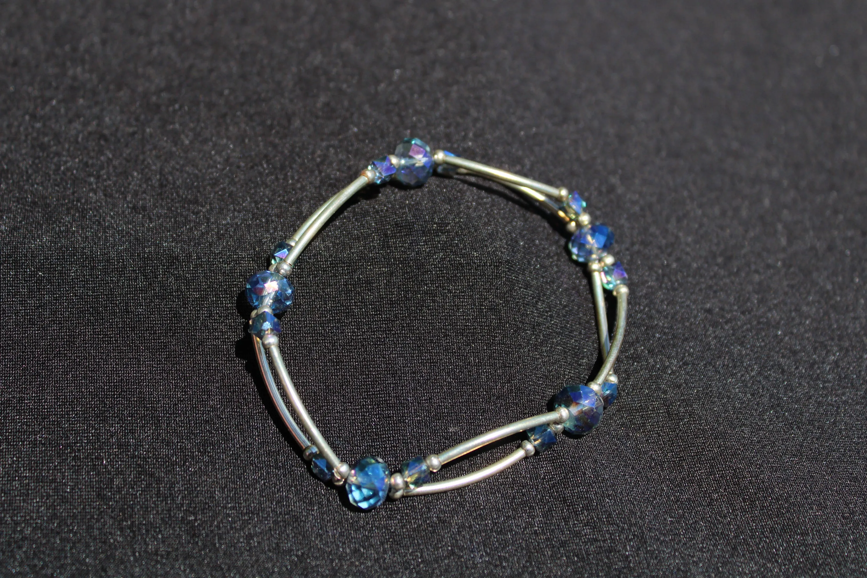 Iridescent Swarovski Blue Crystal Bracelet