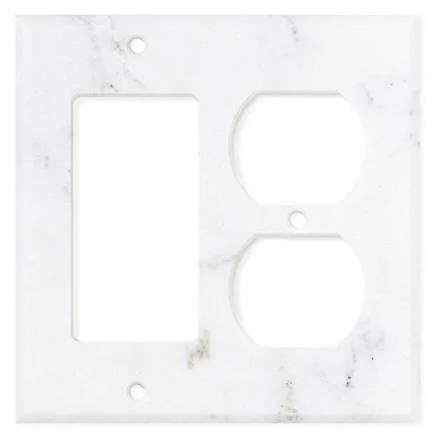 Italian Calacatta Gold Marble Switch Plate Cover, Polished (ROCKER DUPLEX)