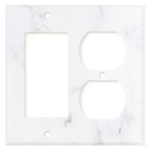 Italian Calacatta Gold Marble Switch Plate Cover, Polished (ROCKER DUPLEX)