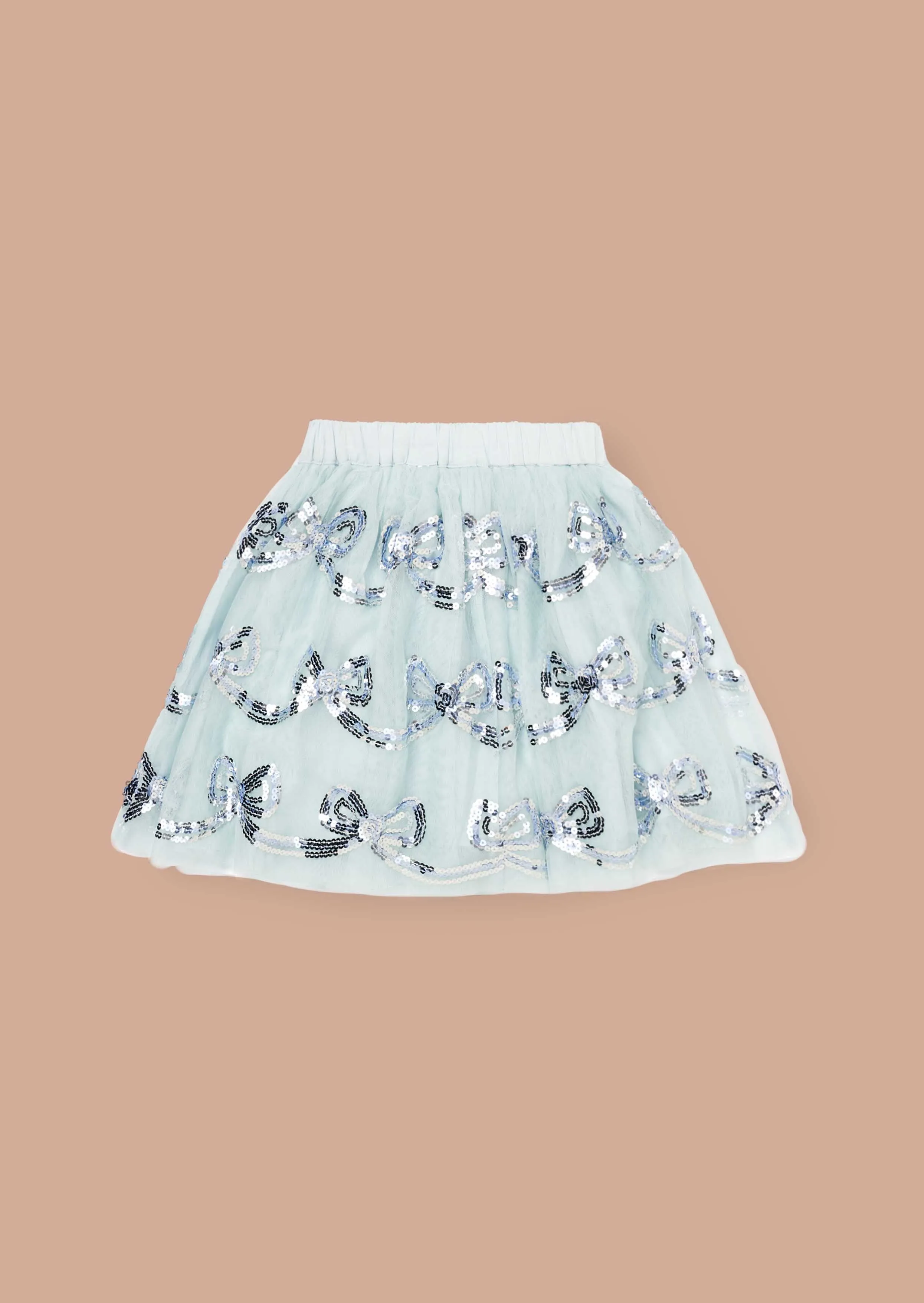 Jolie Blue Mesh Sequin Skirt