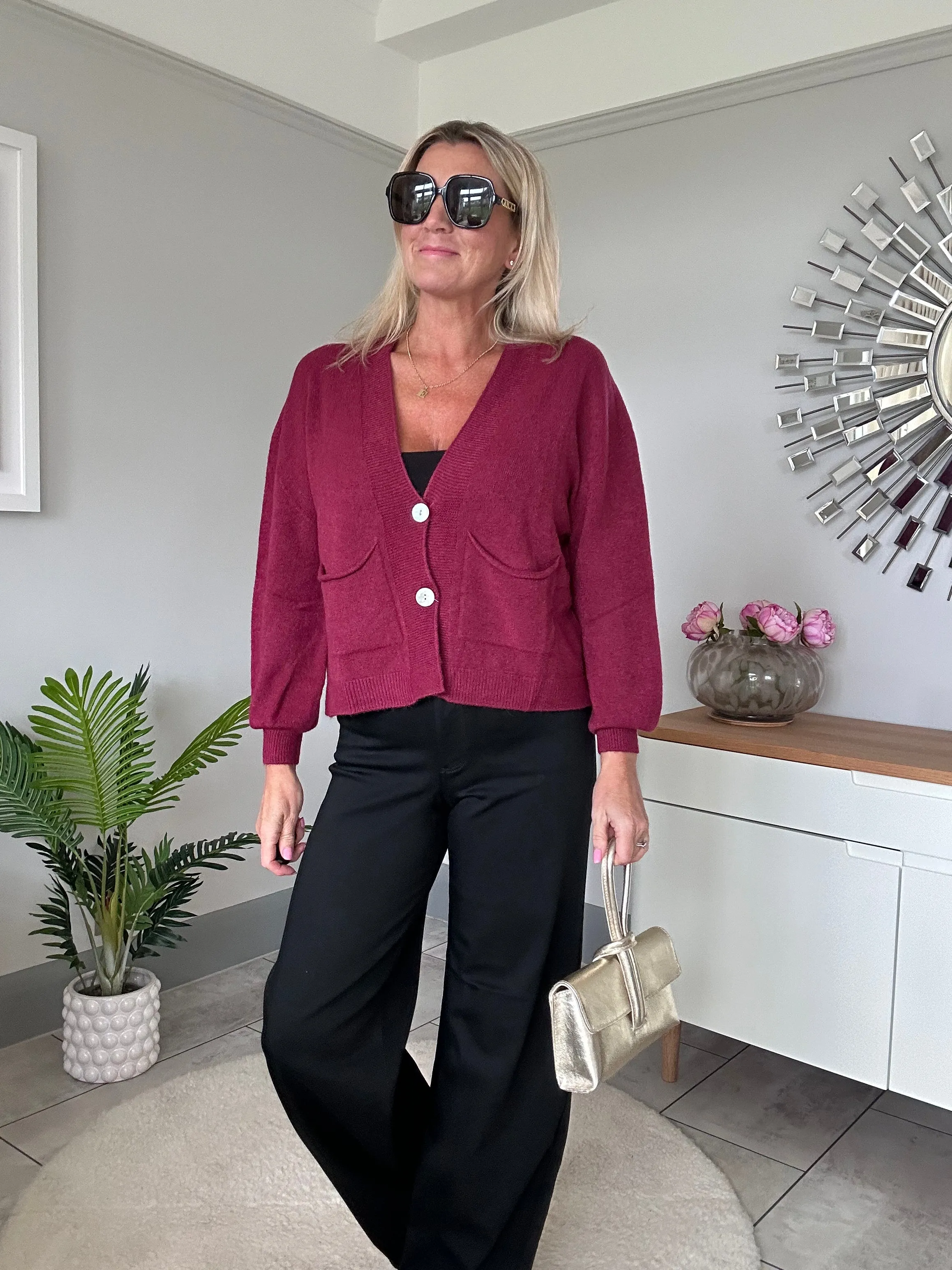 Khaki 2 Button Cardigan