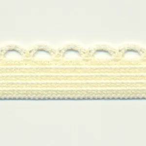 Knit Picot Stretch Tape #02 Cream