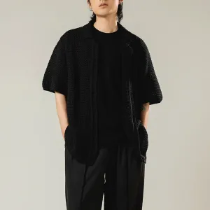 Knitted Short-Sleeve Cardigan