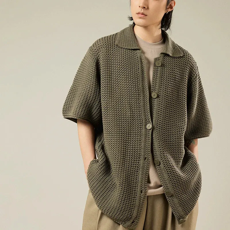Knitted Short-Sleeve Cardigan