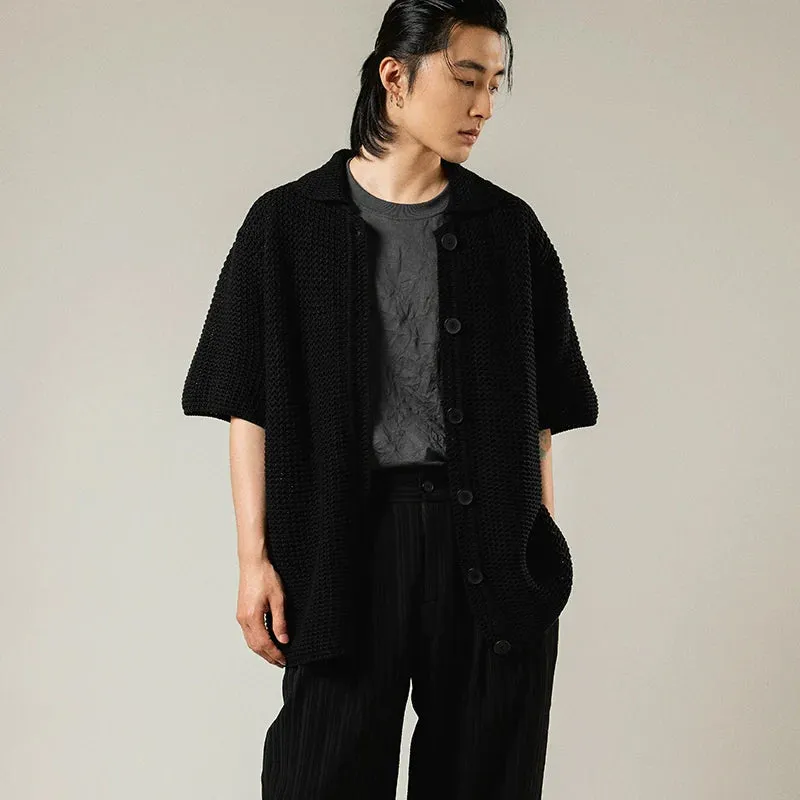 Knitted Short-Sleeve Cardigan