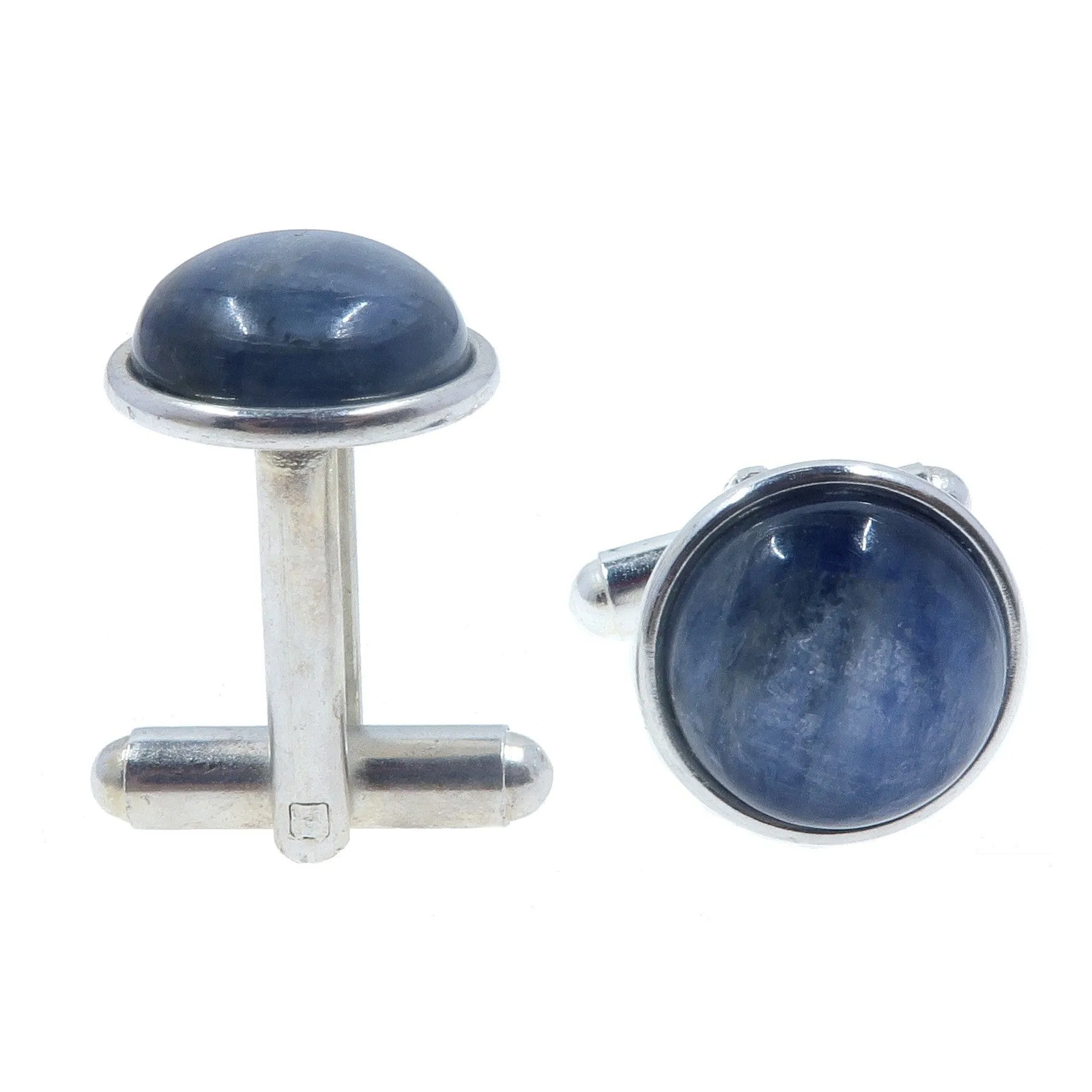 Kyanite Cufflinks Blue Gem Sophisticated Silver