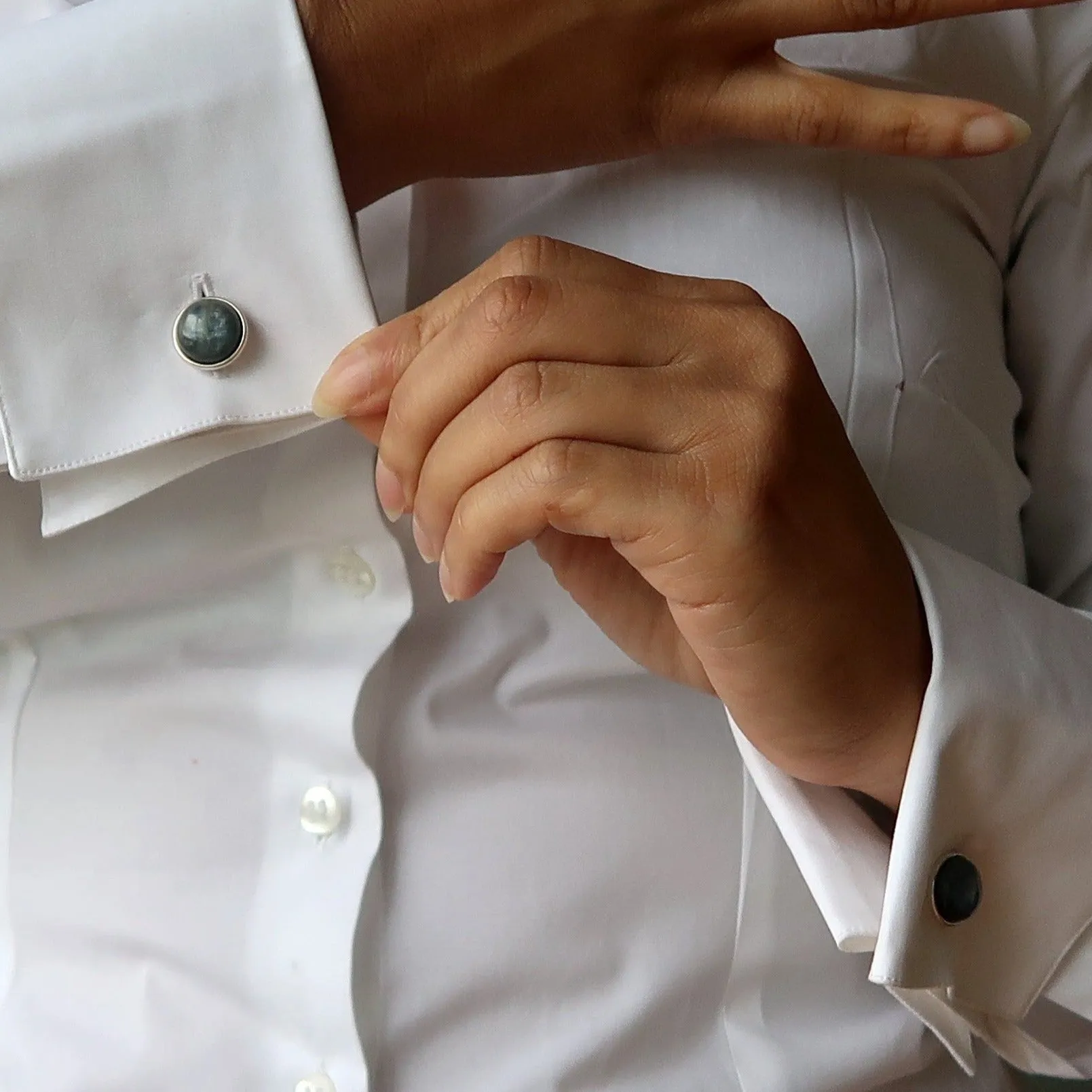 Kyanite Cufflinks Blue Gem Sophisticated Silver