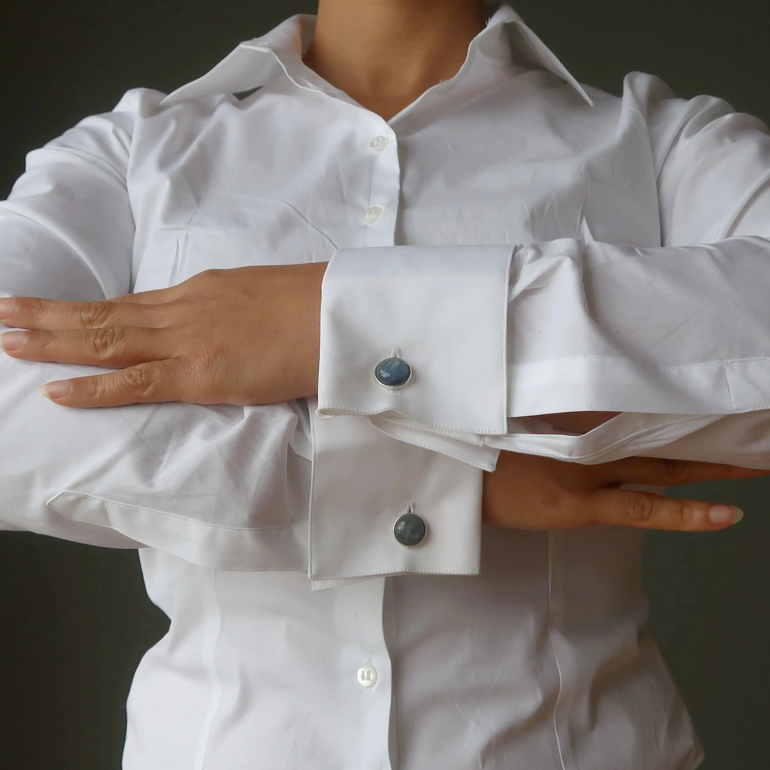 Kyanite Cufflinks Blue Gem Sophisticated Silver