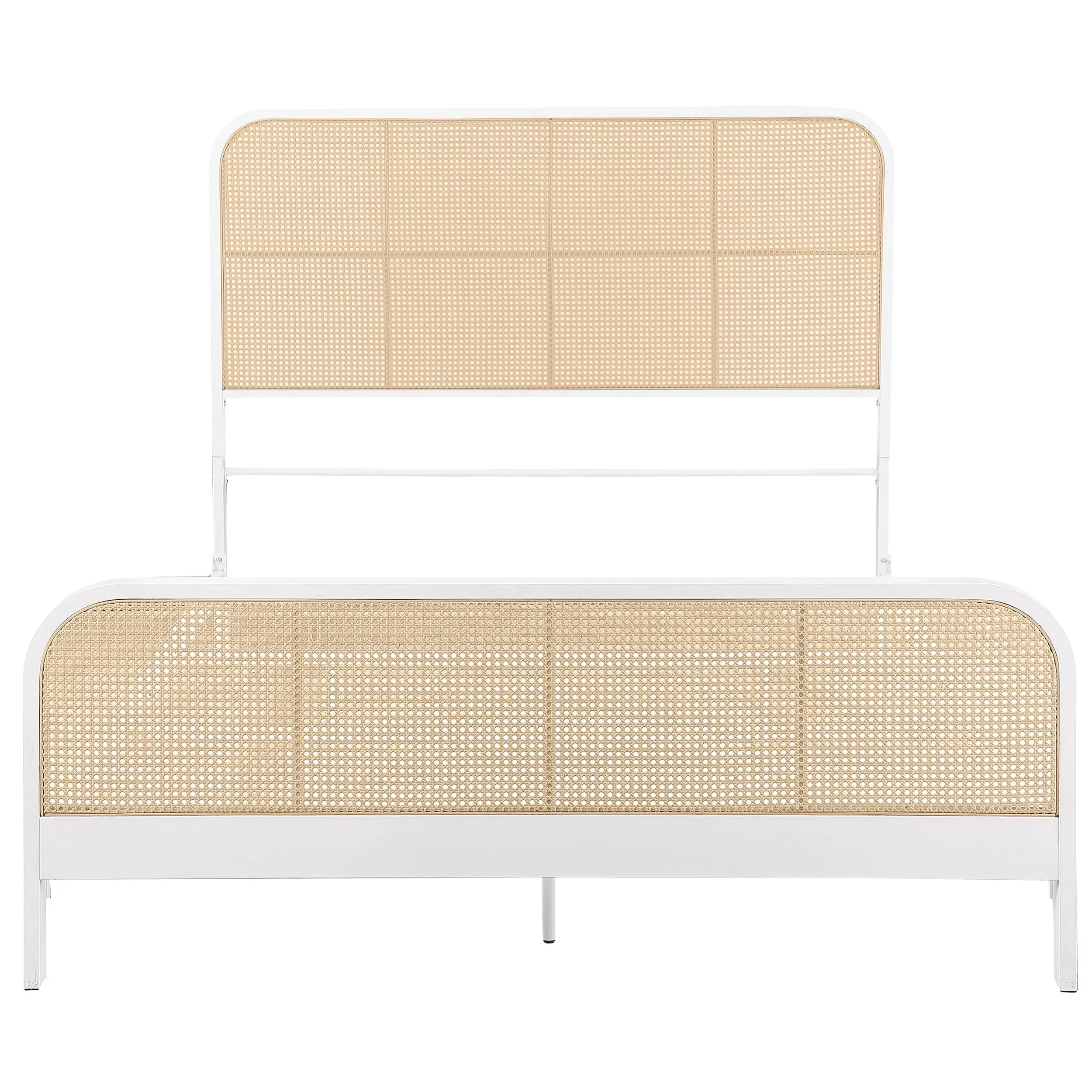 Lanewood Open Cane Webbing Metal Eastern King Bed White