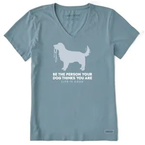 Life Is Good Women's Tee, Smoky Blue (Size M)