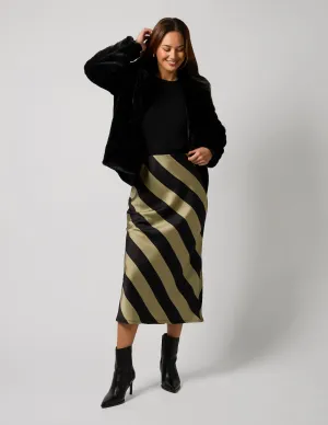 Liv Skirt - Sage Stripe