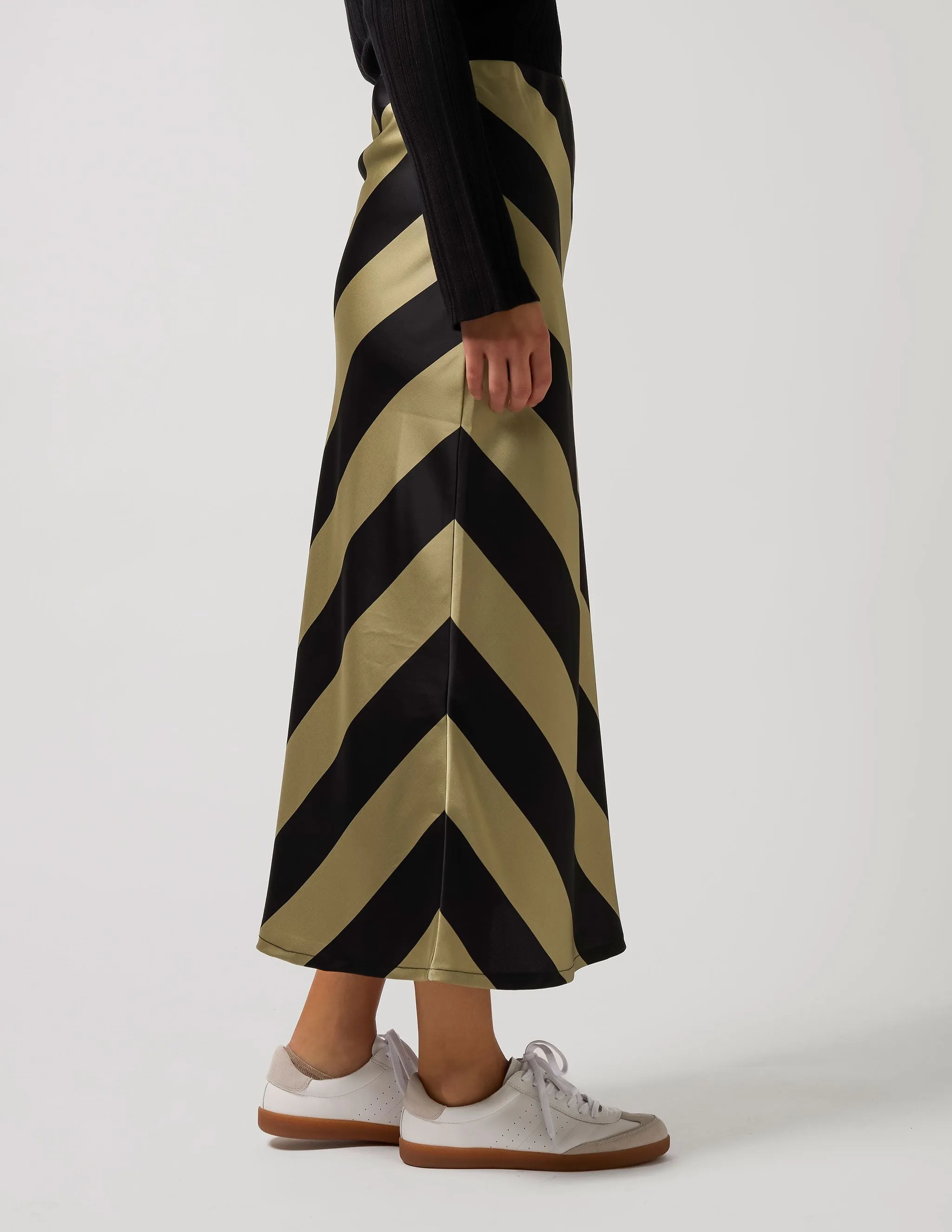 Liv Skirt - Sage Stripe