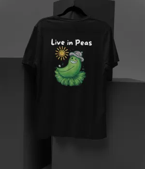 Live In Peas - Terry Oversized T-Shirt - Dark