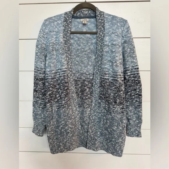 L.L.Bean Fair Isle Cotton Open-faced CardiganSize XS
