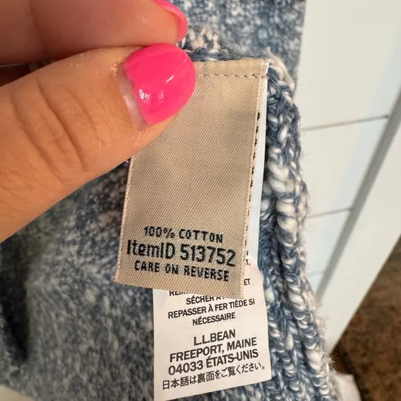 L.L.Bean Fair Isle Cotton Open-faced CardiganSize XS