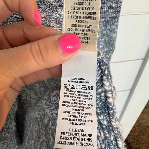 L.L.Bean Fair Isle Cotton Open-faced CardiganSize XS