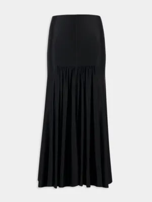 Long Draped Jersey Skirt