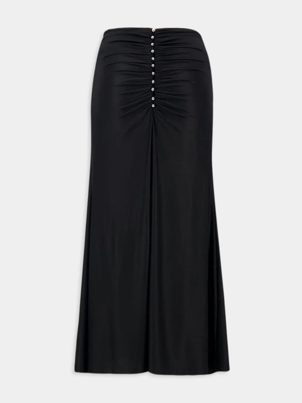 Long Draped Jersey Skirt