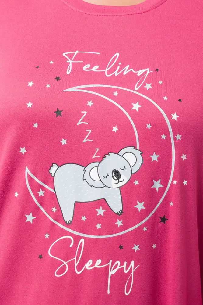 Long Sleeve Koala Sleepshirt Pink