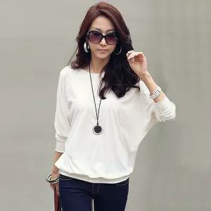 long sleeve t shirt women t-shirt cotton white loose tshirt women kawaii tee shirt