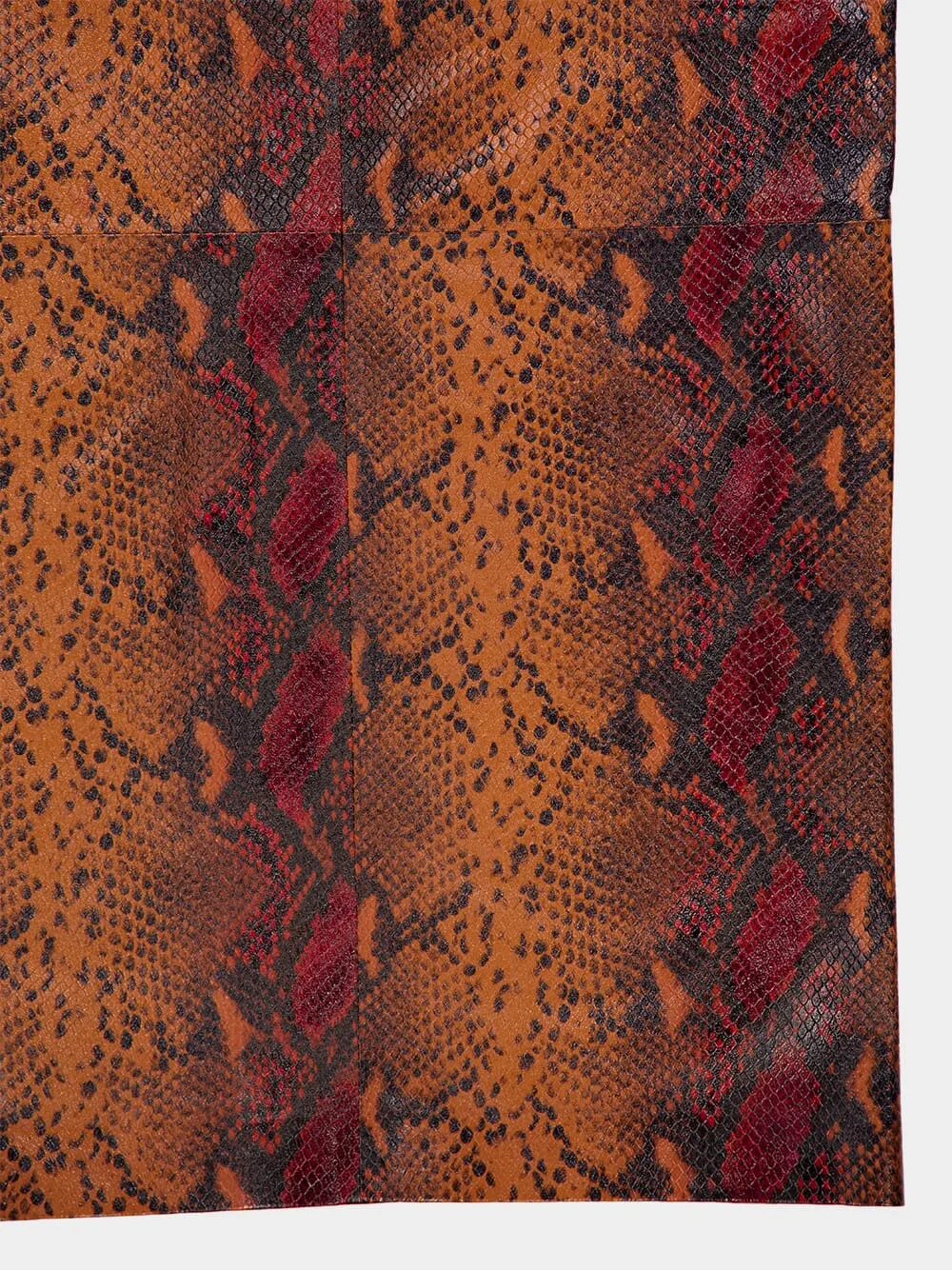 Luna Snakeskin-Effect Leather Skirt